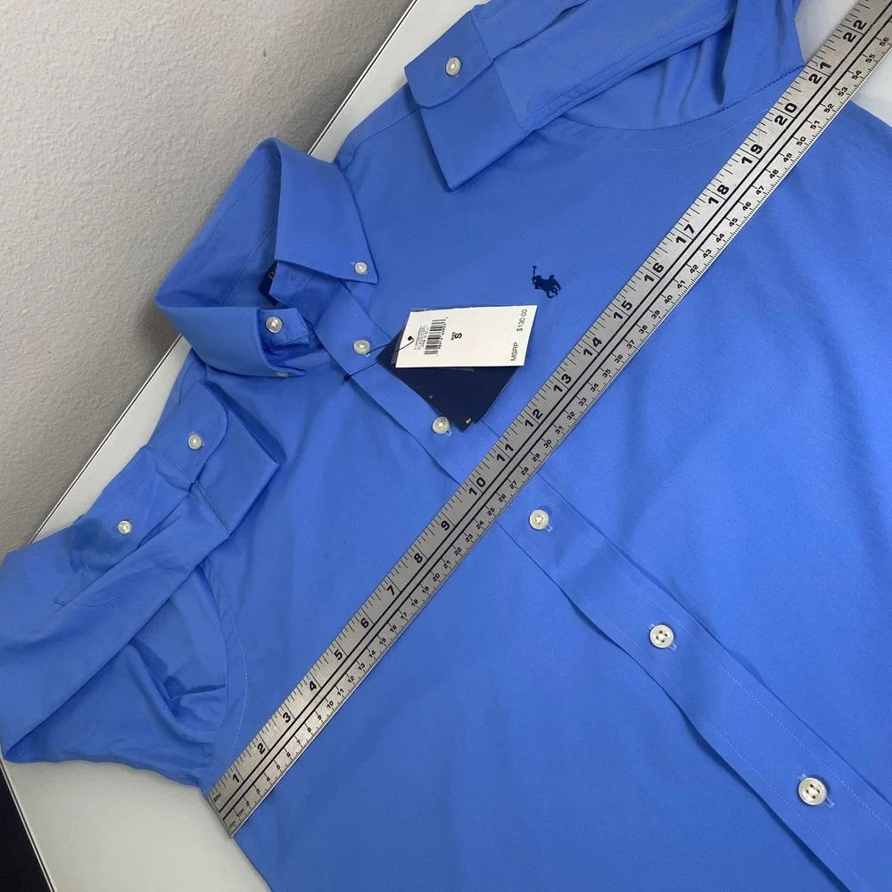 Polo Ralph Lauren Mens S Blue Performance Button Down Shirt NEW Classic Fit Logo